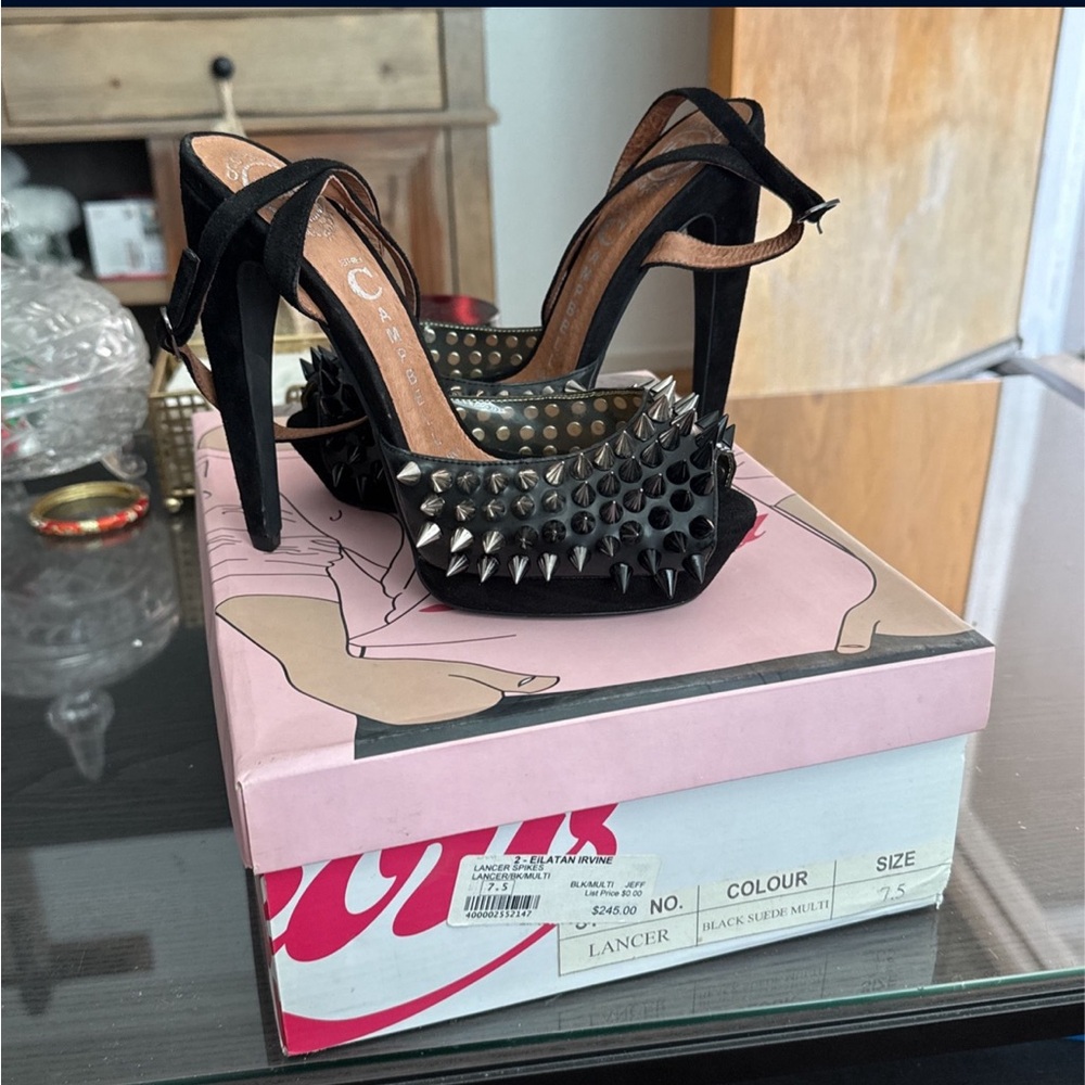 Christian Louboutin Black Spiked Heels